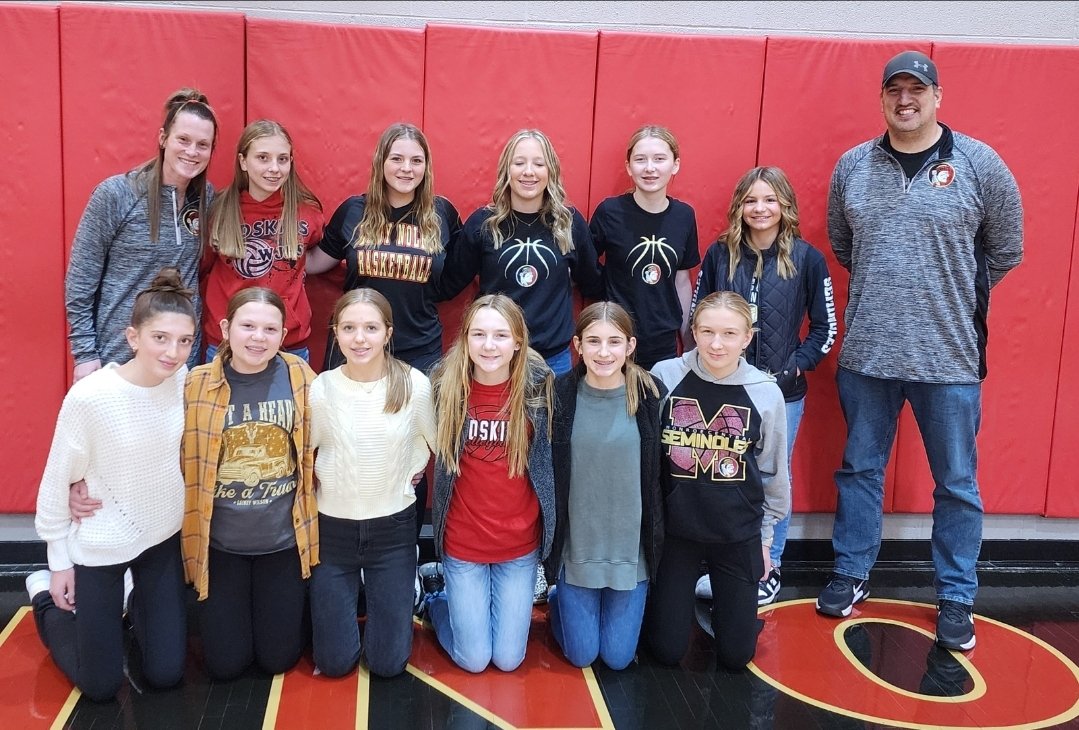 MCNoles's tweet photo. At tonight's game against Frontier, we honored the Woodsfield Jr High Girls Basketball team! Good luck the rest of the season to our future Seminoles! #OneTeamOneCommunity #TheSeminoleWay https://t.co/5qUlAg3ExG