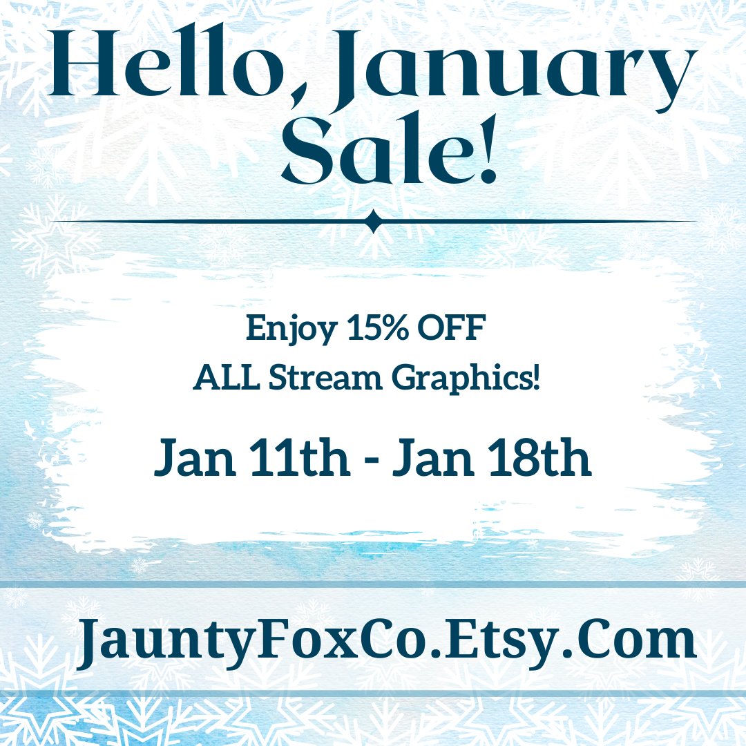 JauntyFoxCo's tweet photo. https://t.co/TqTvf5xz4T
Enjoy 15% OFF ALL stream graphics through January 18th!
#twitch #twitchemotes #twitchgraphics #animatedoverlay https://t.co/GISdb60jwe