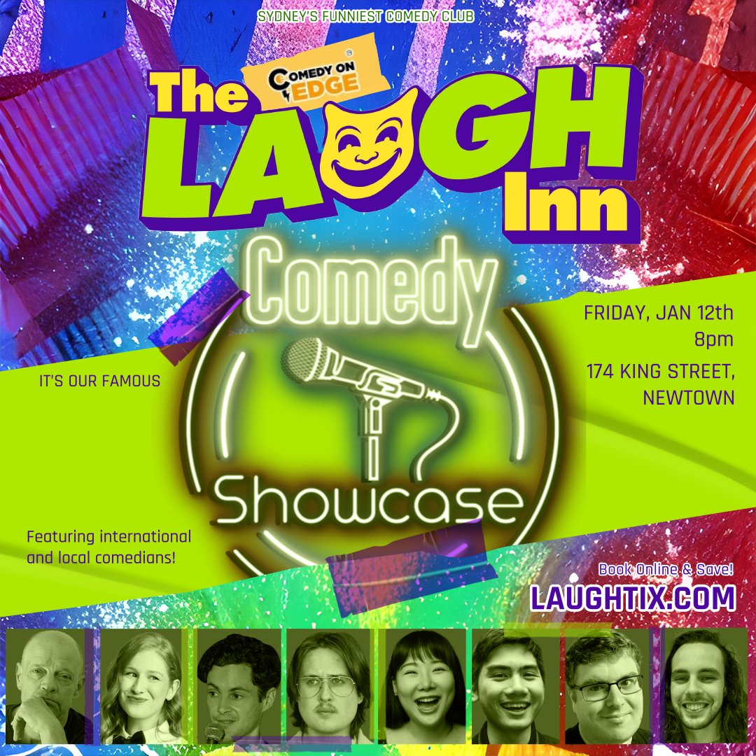 😂 LAUGH INN HARD THIS FRIDAY! Book at LaughTix.com &amp; Save! 🎉
Only $25 when booked online.

#innerwest #newtown #sydneycomedy #sydney #sydneynightlife #sydneyfriday #sydneythingstodo #sydneyevents #sydneyaustralia