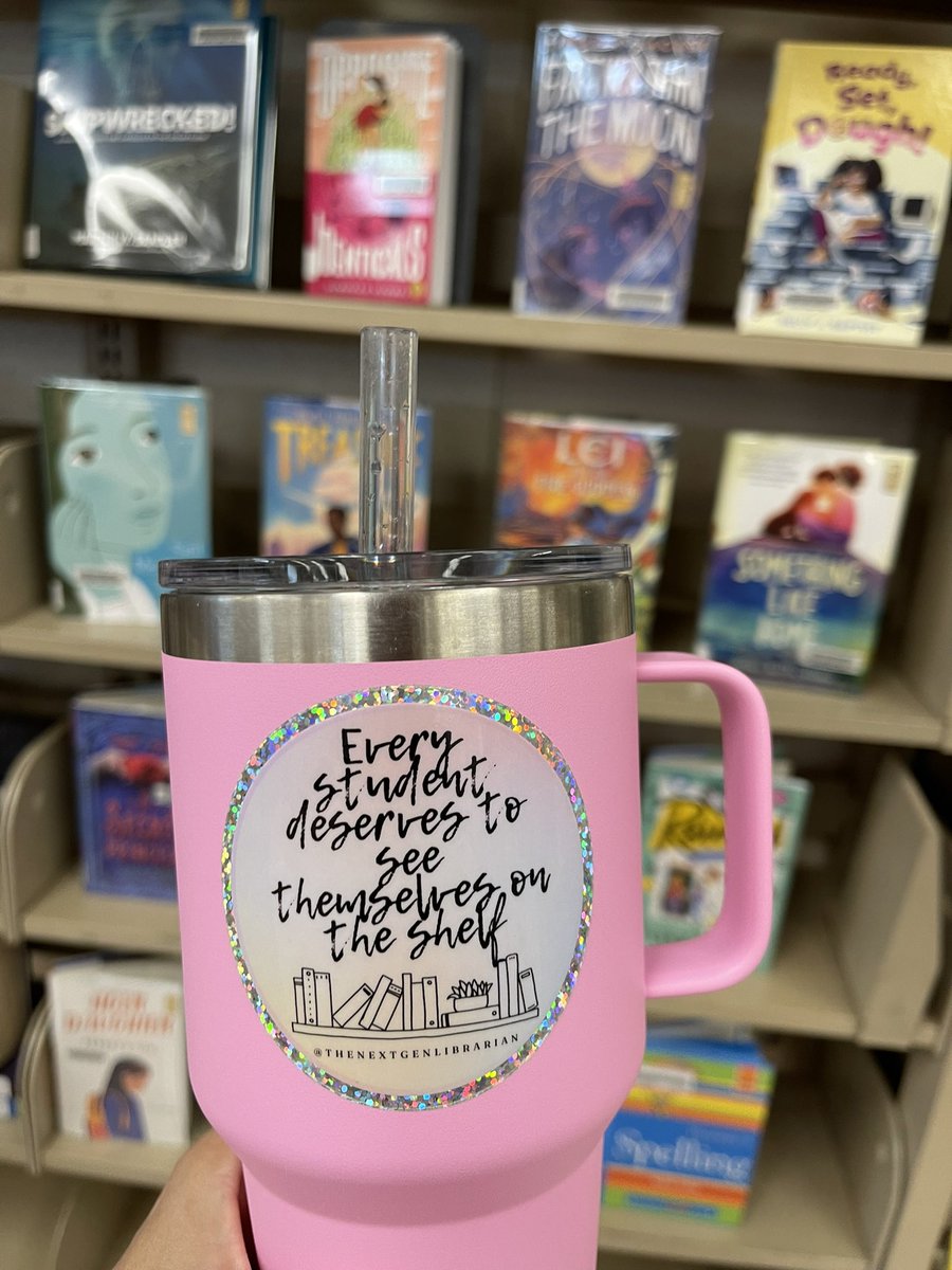 LoriMisaka's tweet photo. Thank you for this awesome sticker, @thenextgenlib Every student deserves to see themselves on the shelf. It’s my “why” for collection development & doing the work to make our library accessible and welcoming to all students. ❤️ #representationmatters #mirrorsandwindows https://t.co/MWahprx0NG