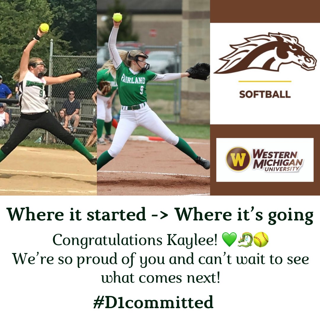 Congratulations #9!! You’re going to do big things! WMU is getting a great one! 💚🐉🥎