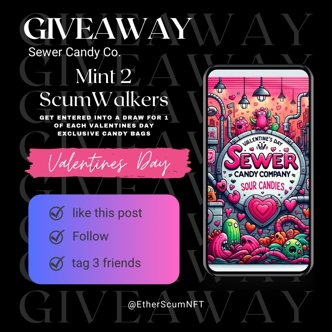 ScumLabsInc's tweet photo. 🦊@TheBullishTradR 🦊
Mega Space Special
🦠Mint 2 ScumWalker’s
https://t.co/GrBELJje0A
🦠Join Our Discord
🦠LIKE - RT - TAG 3
Exclusive Valentines Candy Raffle
🚨Only 100 Bags - 1/1 NFT Auction🚨
#DynamicNFT #SewerCandyCo #ScumLabs #CPG #IPusage #Web3 https://t.co/iSgyMgeWVP