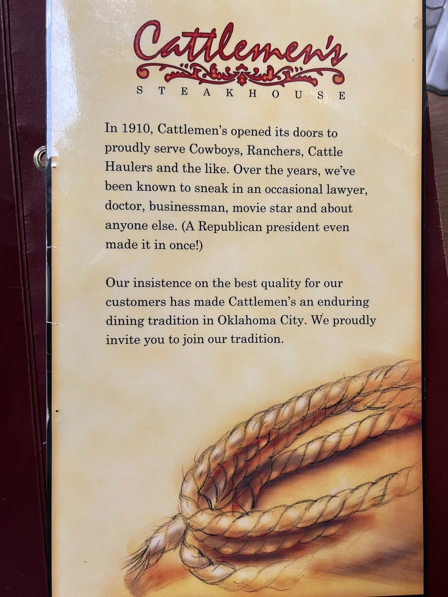TilleyWorks's tweet photo. Made my way to Cattlemen’s Steakhouse!
#Oklahoma #Steak #Dinner #Food #Stockyardcity #OTUmedia https://t.co/Ho5yCZj0jB
