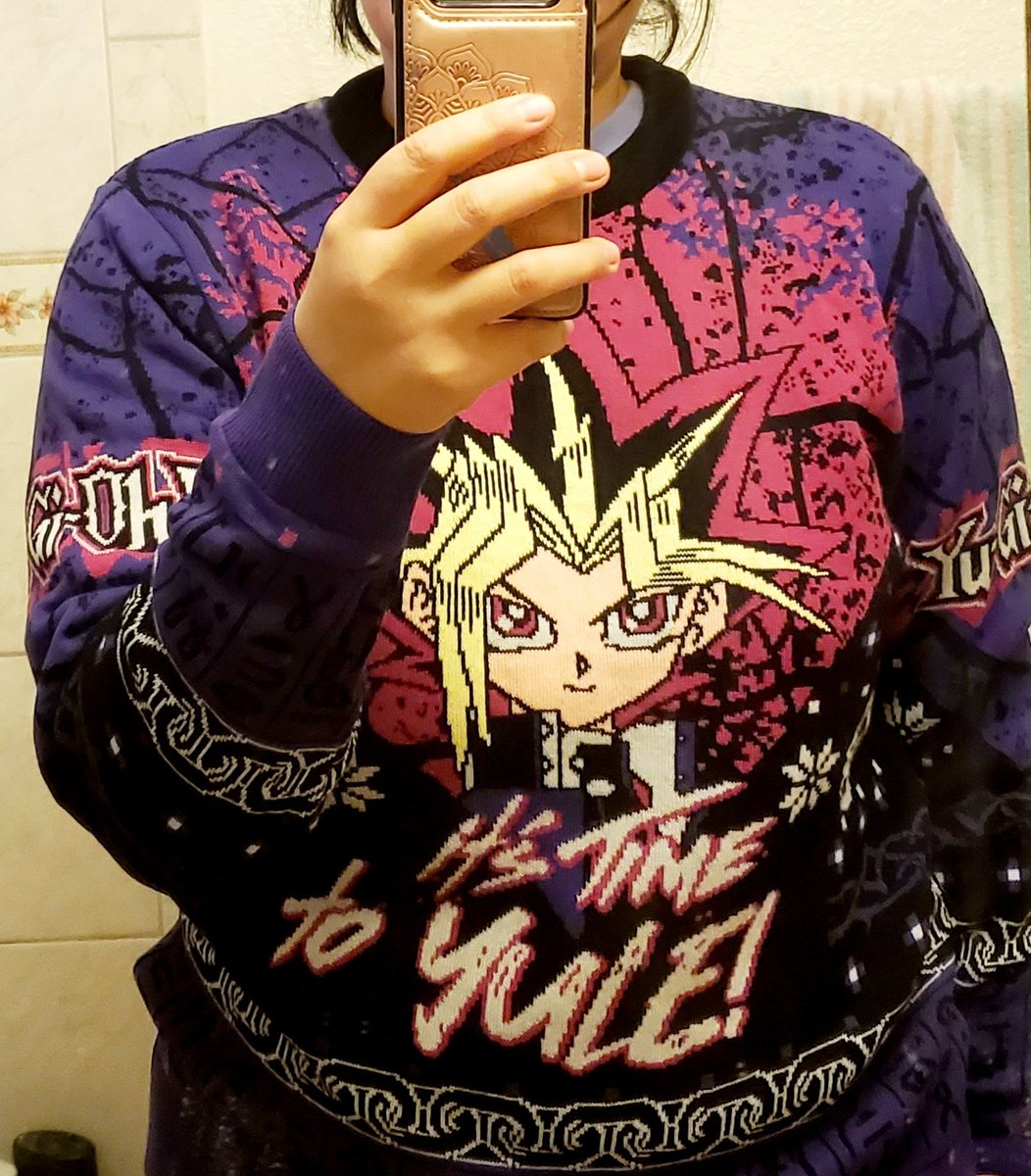 demonatemu's tweet photo. Its not the holidays anymore but just let me enjoy this yugioh holiday sweater #merchoid https://t.co/myuQGAfGNa