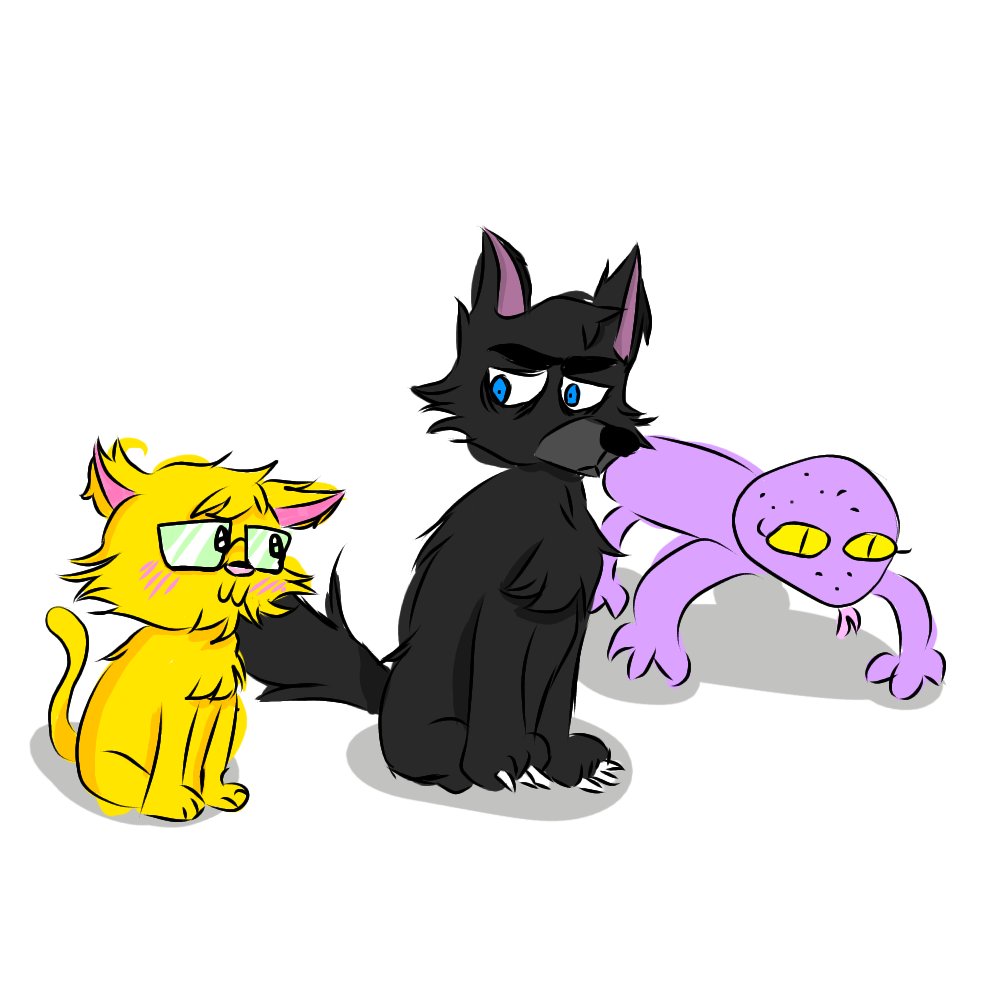 Multi_Xo's tweet photo. Dibujé a los personajes de ion como animales que creo que serían, Cracklin un gatito pequeñito, Chief un perro con pelaje oscuro y tranquilo y Sylvia una lagartija por que esos animales son muy inquietos y corren muy rápido (creo) esto solo lo hago por diversión #ionobjectshow https://t.co/PIZunANKze