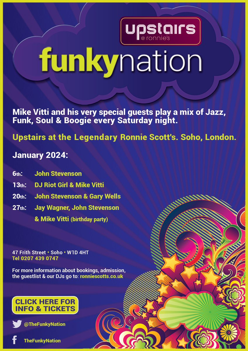 DJRIOTGIRL (@djriotgirl) on Twitter photo I’ll be back this Saturday night Upstairs <a href="/officialronnies/">Ronnie Scott's Jazz Club</a> joining <a href="/michaelvitti/">Mike Vitti</a> and his <a href="/TheFunkyNation/">Funky Nation</a> bringing you all the best #jazz #funk #soul and #boogie Be great to see you there! #soho #London #SaturdayVibes I’ll be back this Saturday night Upstairs <a href="/officialronnies/">Ronnie Scott's Jazz Club</a> joining <a href="/michaelvitti/">Mike Vitti</a> and his <a href="/TheFunkyNation/">Funky Nation</a> bringing you all the best #jazz #funk #soul and #boogie Be great to see you there! #soho #London #SaturdayVibes