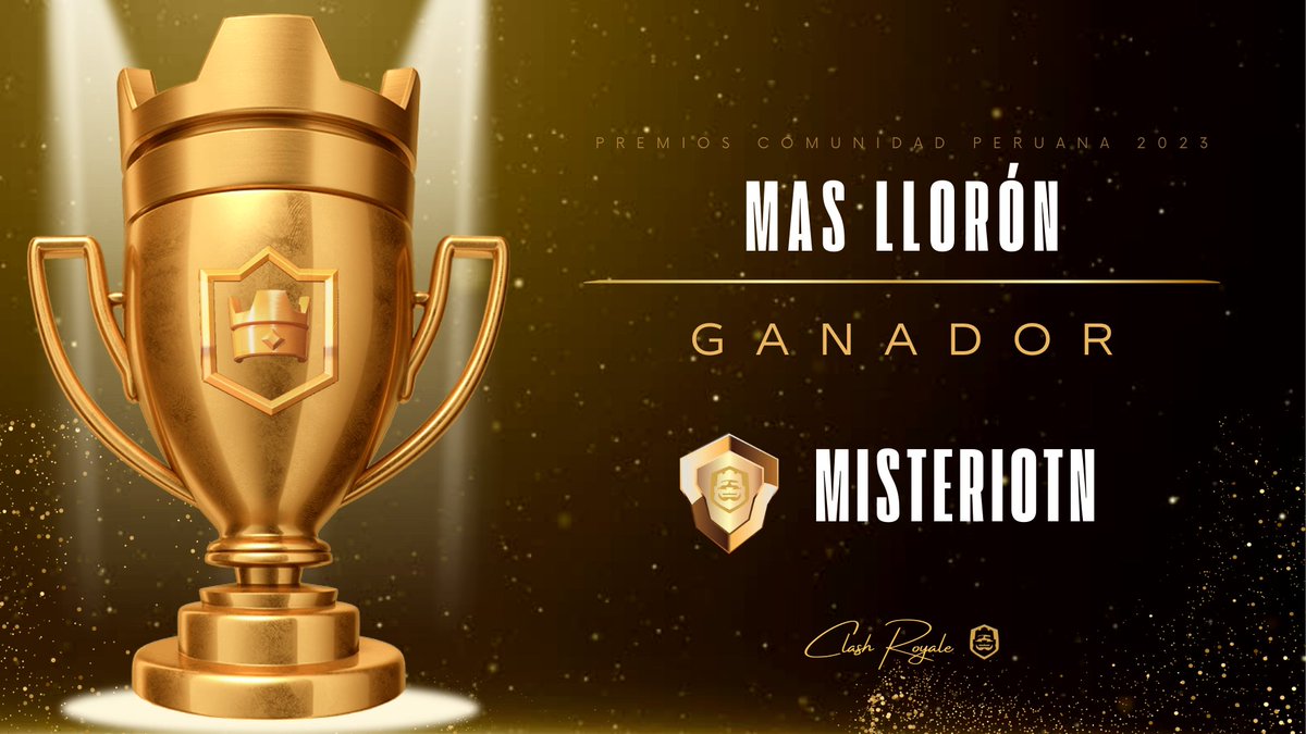Categoría 26 🏆
Mejor Llorón ✴️

El ganador es : 

@Misterio_sr24

Felicidades🎖️

#Premios #CRPeruano