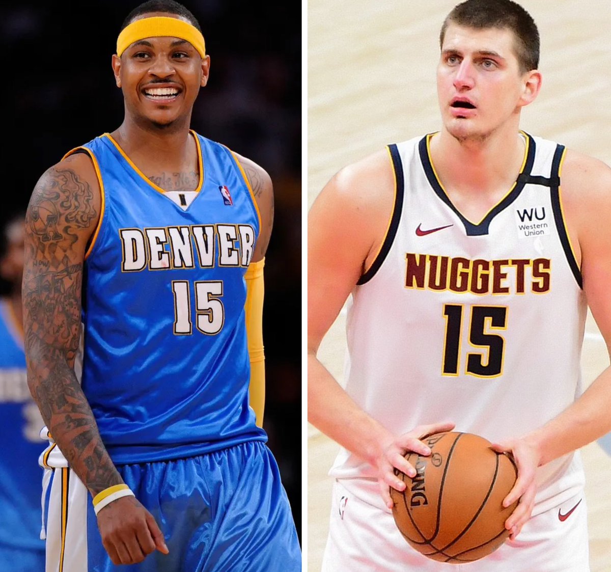Carmelo Anthony believes the Nuggets gave Nikola Jokic the No. 15 jersey as a “petty maneuver” to “erase Melo's accomplishments”.