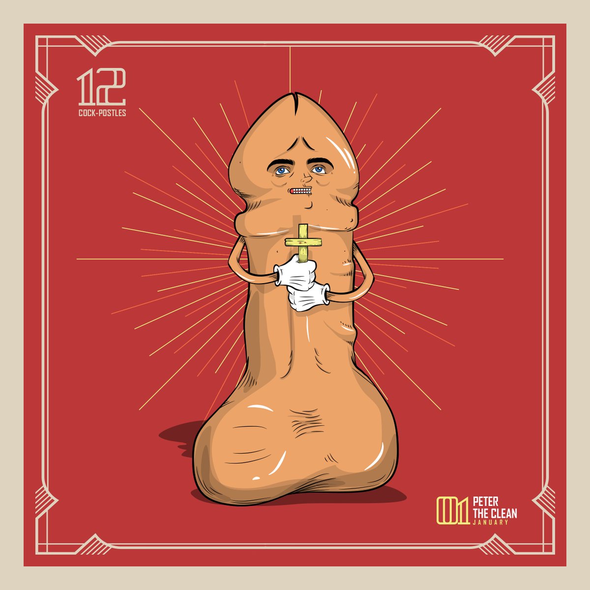 huskyboizNFT's tweet photo. It's January so it's time for the first cockpostle of the year. This month's calendar boy is Peter the Clean! #YearofTheDragon #cockpostle #calendarboy #blasphemy https://t.co/dwrqrDMQRr