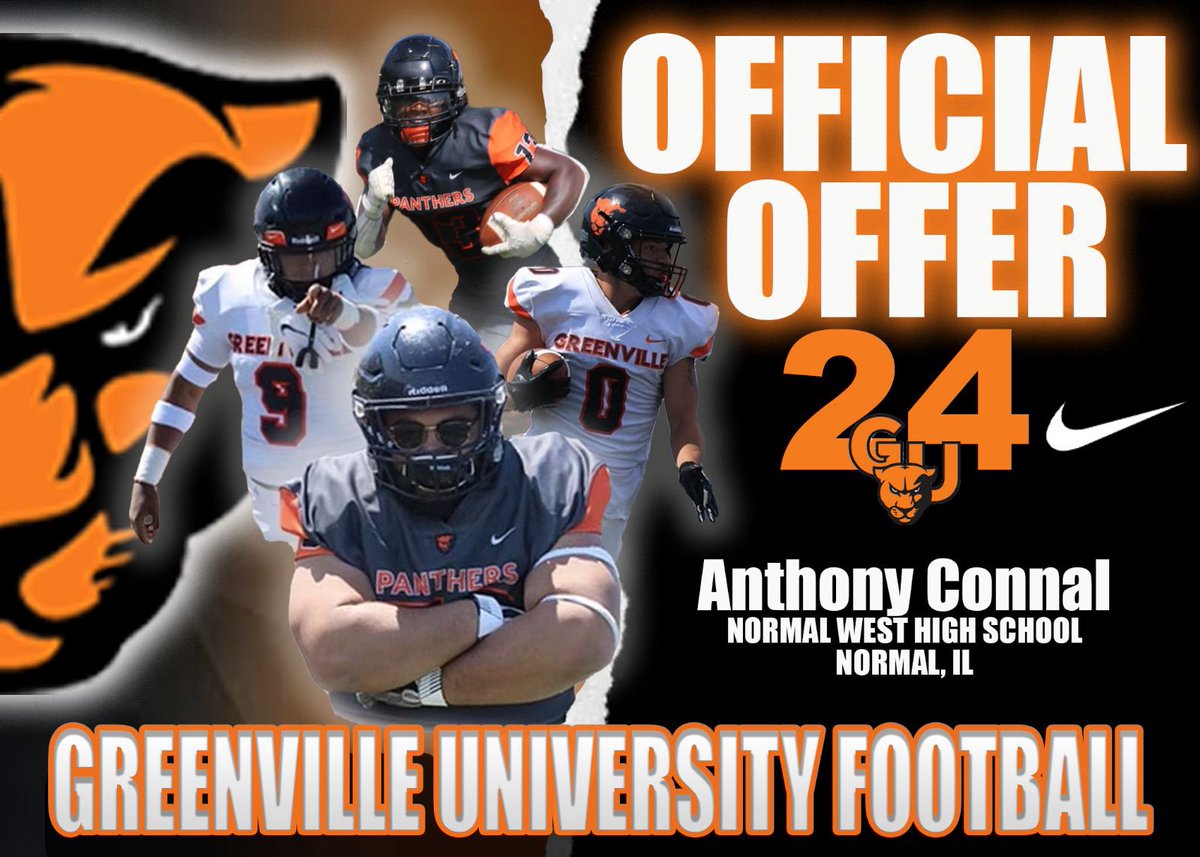 After a great visit and conversation with <a href="/jjwakka/">Coach Justin Walker</a> I am blessed to announce I have received my 2nd offer from Greenville University!! <a href="/EMAPFootball/">Greenville University Football</a> <a href="/NCWHS_Football/">Normal West Football</a>
