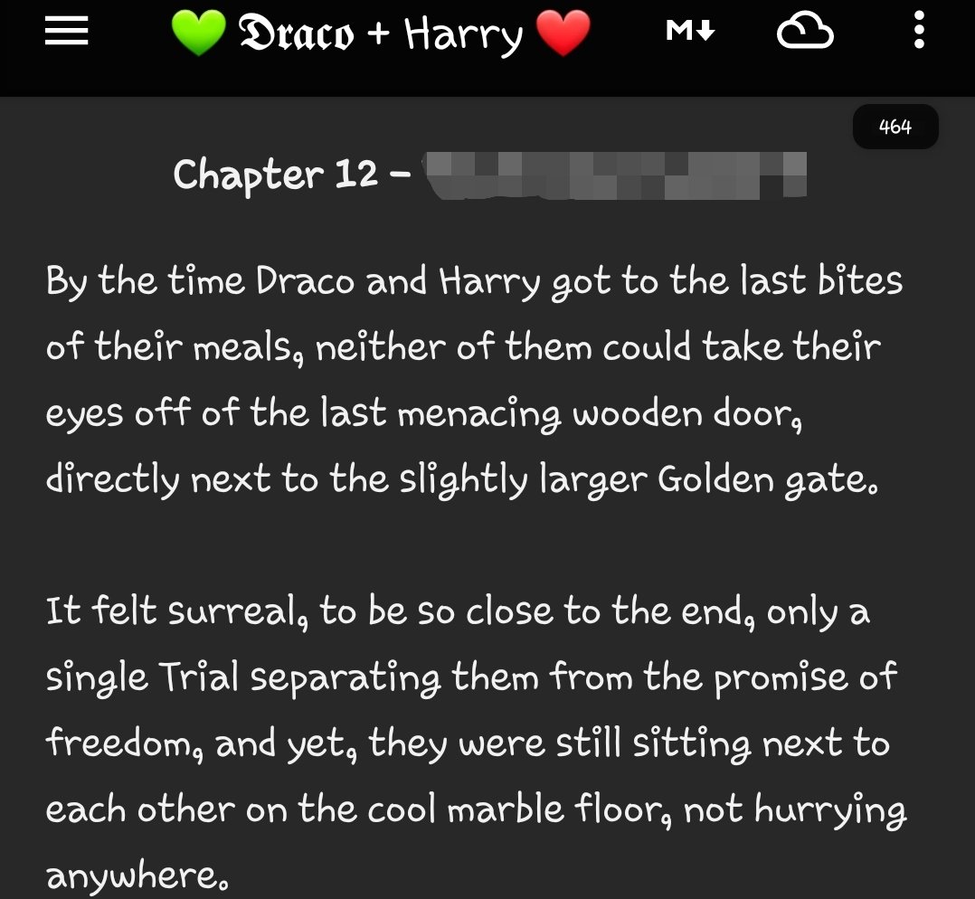 Kata_Klencsar's tweet photo. And it begins... /Chapter 12 - AiA/ 
I usually have a week or two off before I start writing the next chapters, but I'm super excited about the last Trial, so I jumped right back in. 
Fingers crossed I can keep this level of enthusiasm throughout the whole of it!🤞
#drarry #hpdm https://t.co/Jwwfgdp43u