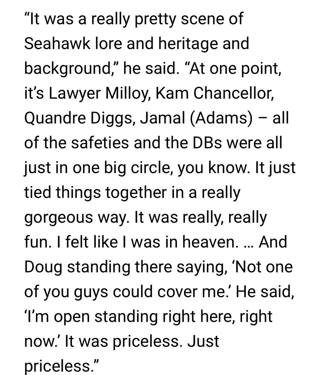Maura_Dool's tweet photo. I love this story that Pete Carroll told @TheMikeSalk and @BrockHuard about his get together with past and present players Weds night. (written up by @BrentStecker) 
https://t.co/piVp3tvDRq

There is so much more in the full Carroll interview at 8 am tomorrow on @SeattleSports https://t.co/1CkeeQha7q
