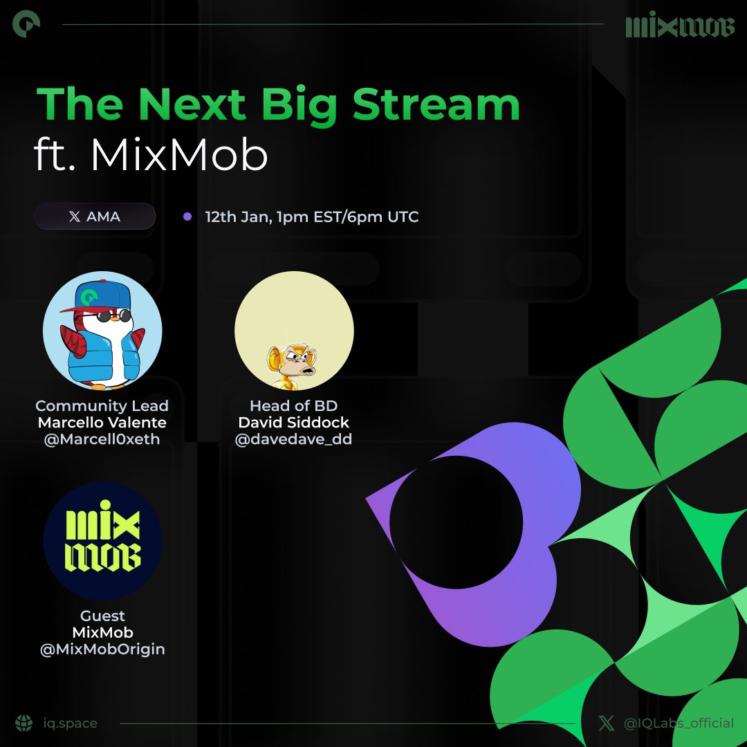 Join us on ‘The Next Big Stream’ tomorrow, January 12th at 1pm EST/6pm UTC with <a href="/MixMobOrigin/">MixMob</a> 🏎️⚡️

We’re excited to get a taste of the world's first card battle racing game, and show you some gameplay in real time!💥
 
You can watch us directly on 𝕏, YouTube, and Twitch for the