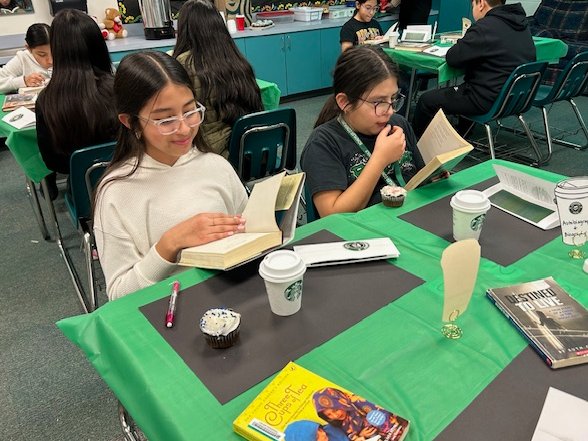 I've always wanted to try a book tasting, and today was the day. Starbooks Cafe was open and students got to 'taste' several different genres. At the end, they were excited to check out books to read, so I'd say it was a success! #WeAreSchuyler #SMS