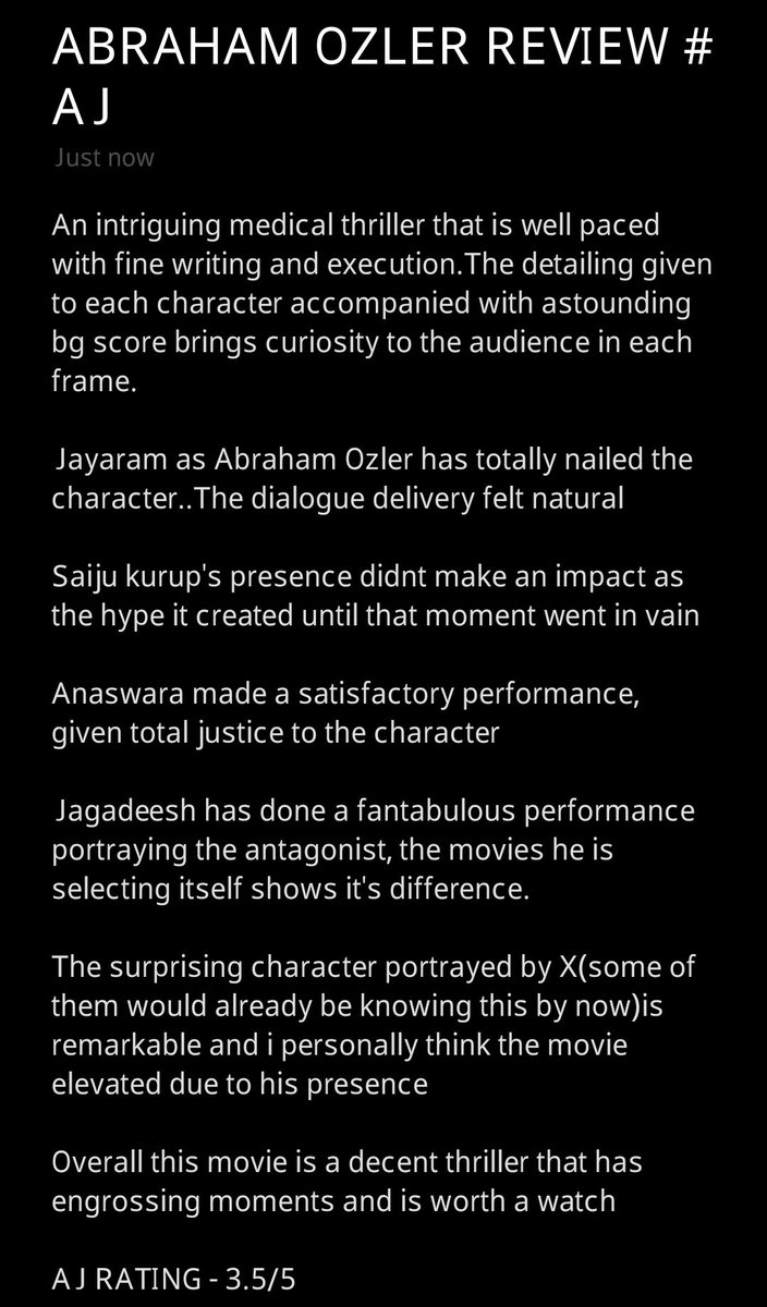 #AbrahamOzlerMovie #malayalammoviereview #jayarammoviereview #midhunmanualthomas

Abraham Ozler Movie Review