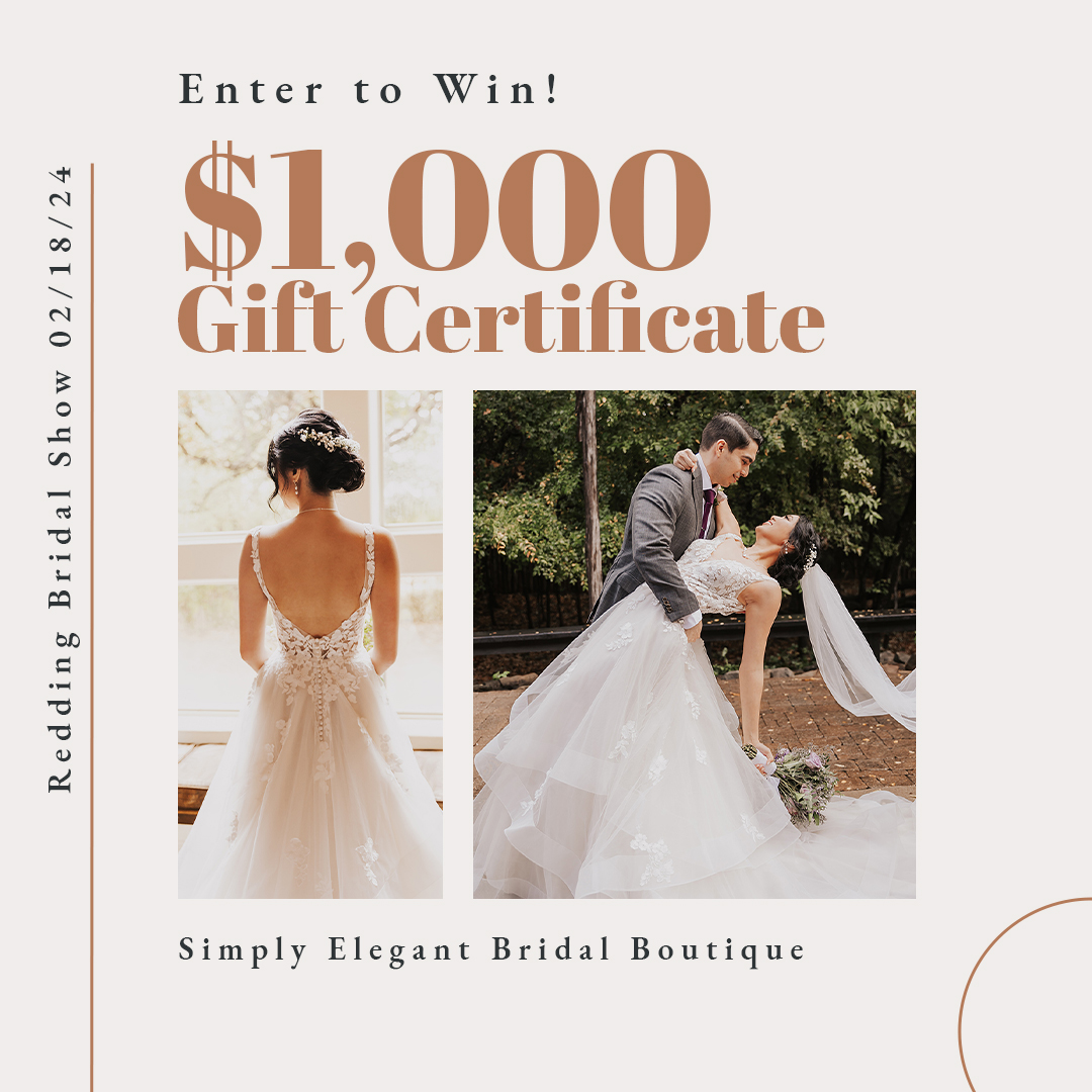 Bride &amp; Groom Pre-Registration is Open!
Pre-register online for a chance to win exclusive prizes!
➡ reddingbridalshow.com #ReddingCA
