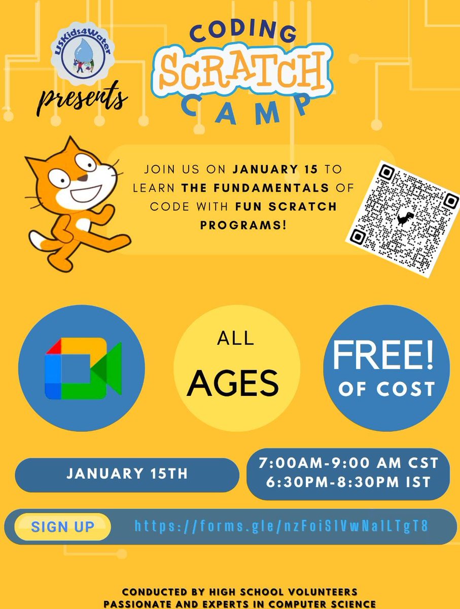 uskids4water's tweet photo. USKIDS4Water STEM leaders invite students interested in coding to join our FREE Scratch Camp. All ages are welcome. Feel free to pass this on to your friends. Limited entries, so apply soon!

🔗:https://t.co/MKRIVT3MWr 

#stem #coding #scratch #camp https://t.co/lJ7CZFIGiE