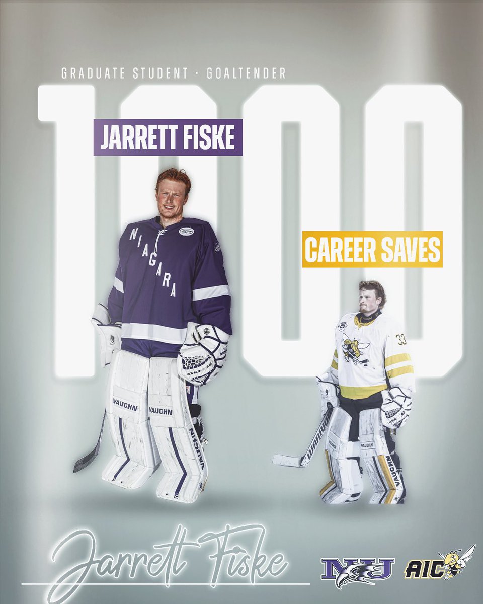Congrats to Jarrett Fiske on recording his 1,000th career save tonight vs RIT. #AHA