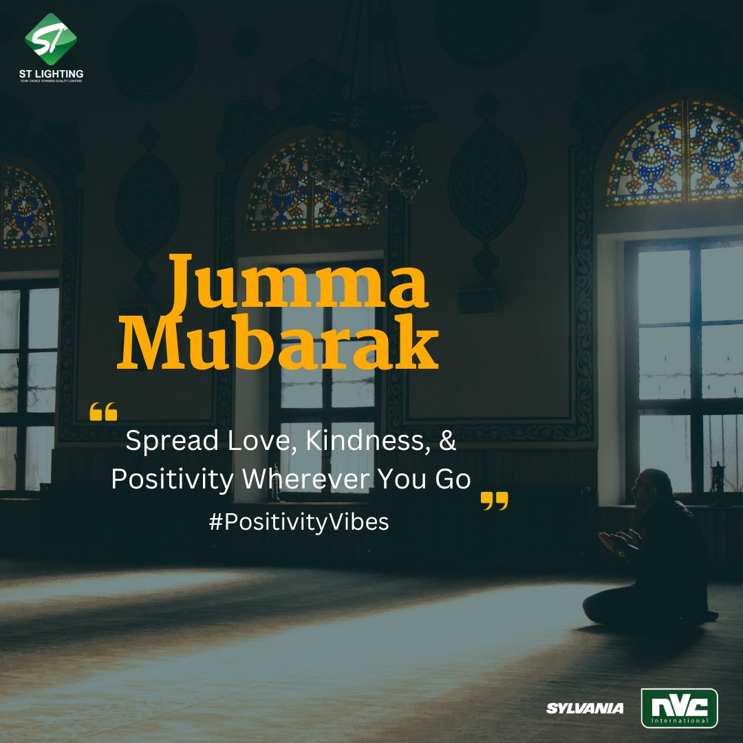 STEngSol's tweet photo. "Jumma Mubarak!
May your prayers be answered, and your day filled with Allah's grace. Spread love, kindness, and positivity wherever you go  ❤

#JummaMubarak #STEngineeringSolutions #STES #STLighting #NvcInternational #ModernLighting #LightingTechnology  #Sylvania https://t.co/gazSYWOz8e