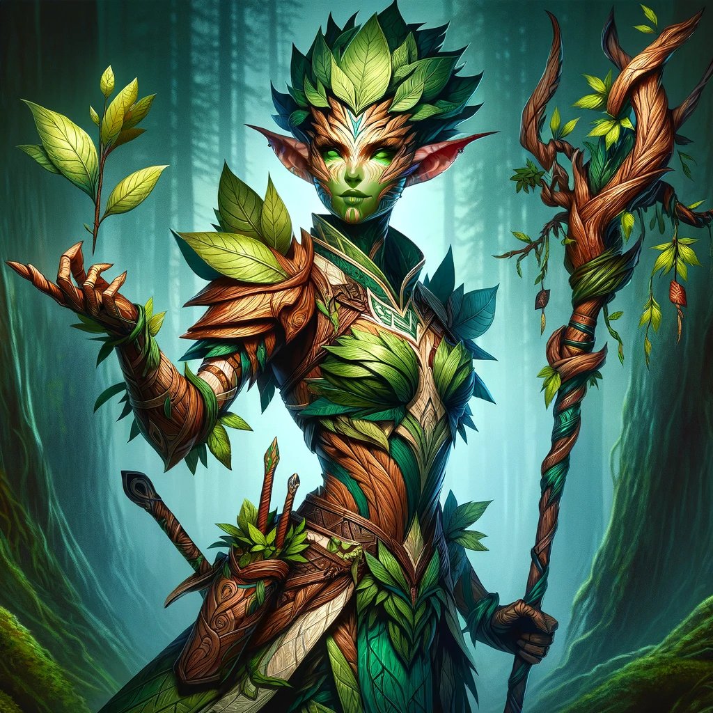Ned_GM's tweet photo. Race Spotlight!
2024 has brought a new race in our games. The ancient Druvan, a race of plant humanoids, tasked to be the forests' hands that stop civilizations when needed. While Druvan have natural green-brown colors, some swift to vibrant or grey depending on their persona. https://t.co/WBYDjvZwA6