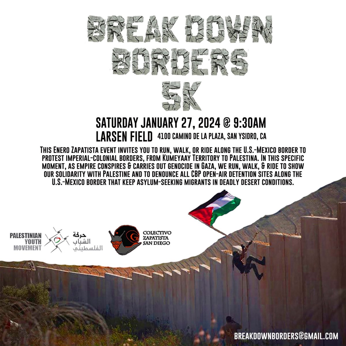davidxmorales's tweet photo. on the verge of Enero Zapatista 2014, one of our good compas from the SD Palestinian Youth Movement told us about a marathon that is organized in Palestine along the apartheid border wall imposed by israel that separates Palestinian cities from each other and.. 1/7 https://t.co/80KyYbfrYT