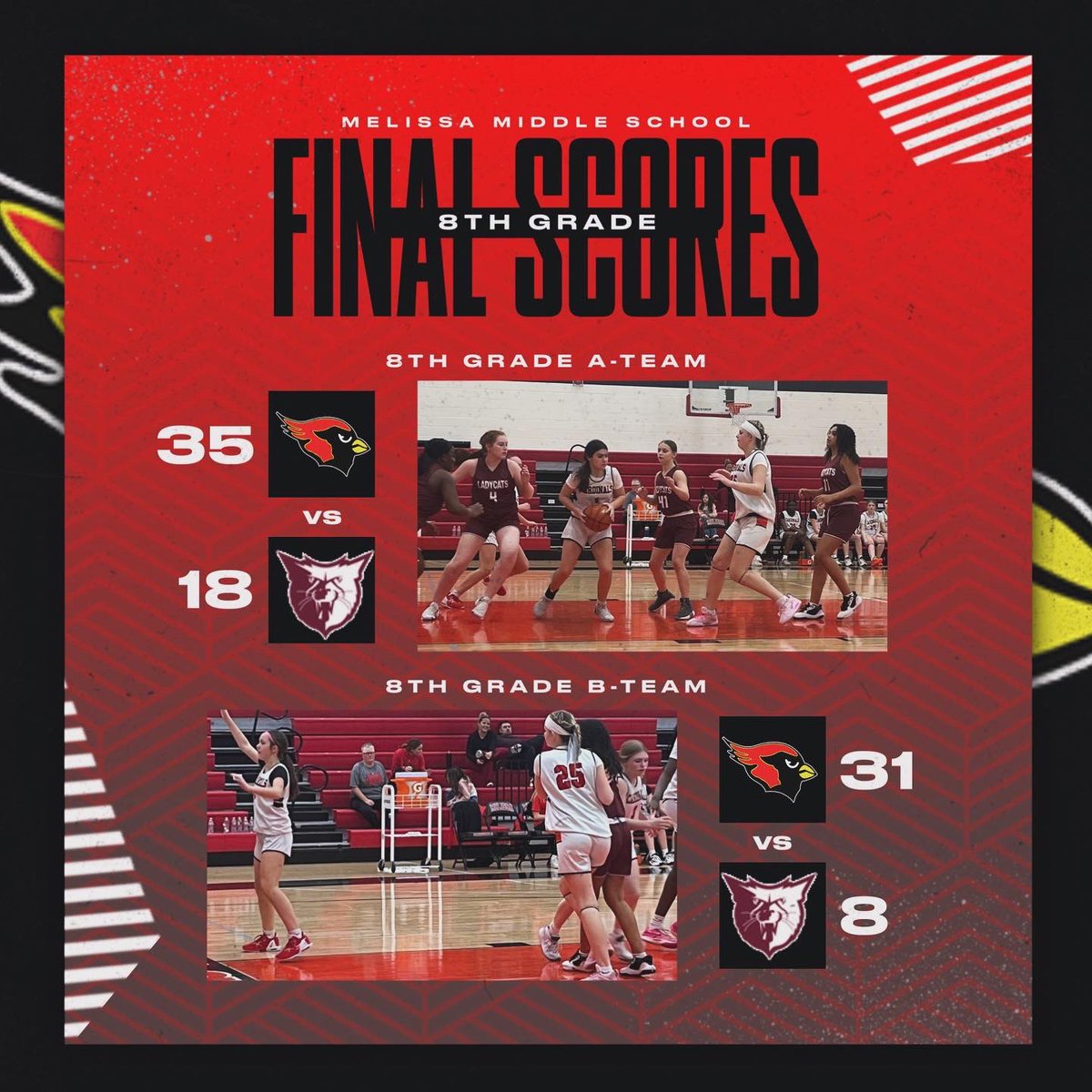 ECMSLadyCards's tweet photo. Clean sweep tonight vs Sherman. Way to go lady cards! https://t.co/3evupgo6Mh