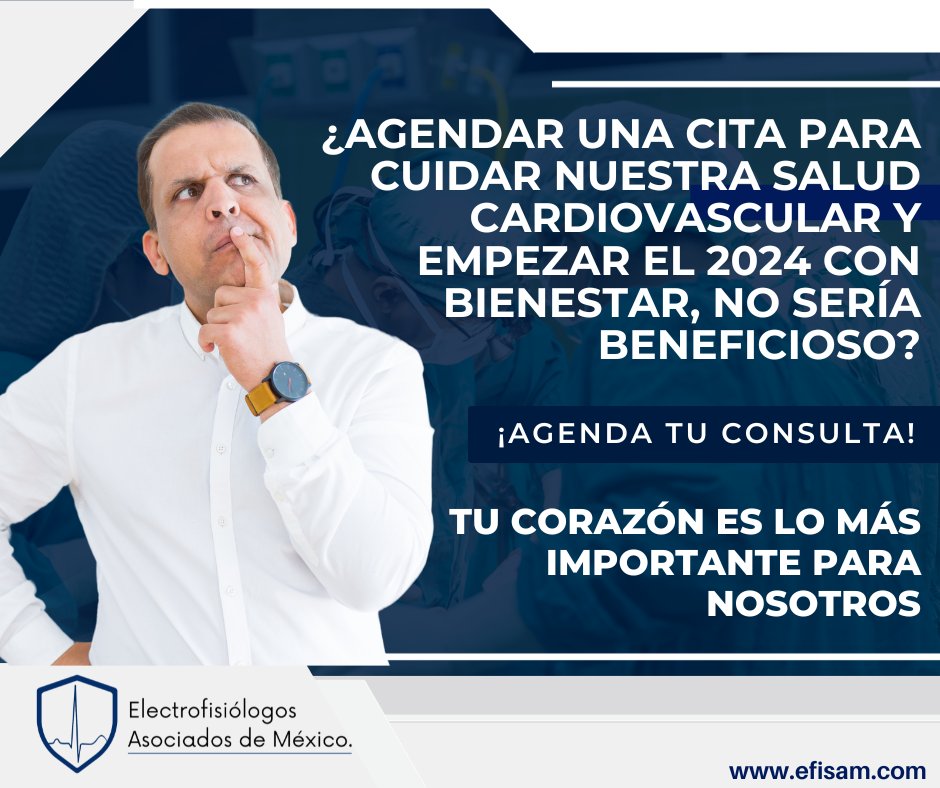 efisam_MX's tweet photo. Agendar una cita con nuestros especialistas es la clave para comenzar el año con hábitos saludables y prevenir problemas cardiacos. Tu salud es nuestra prioridad, y estamos aquí para guiarte.
#efisam #electrofisiologos #cardiologos #arritmiascardiacas #sincope #marcapasos https://t.co/t9IrCa8ghw