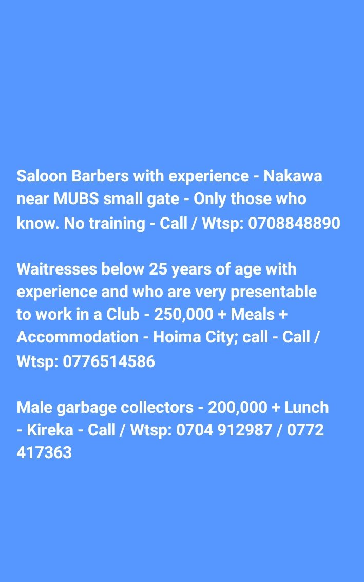 UgandaLink's tweet photo. Jobs with in Uganda 🇺🇬 https://t.co/sLXTKQhCL2