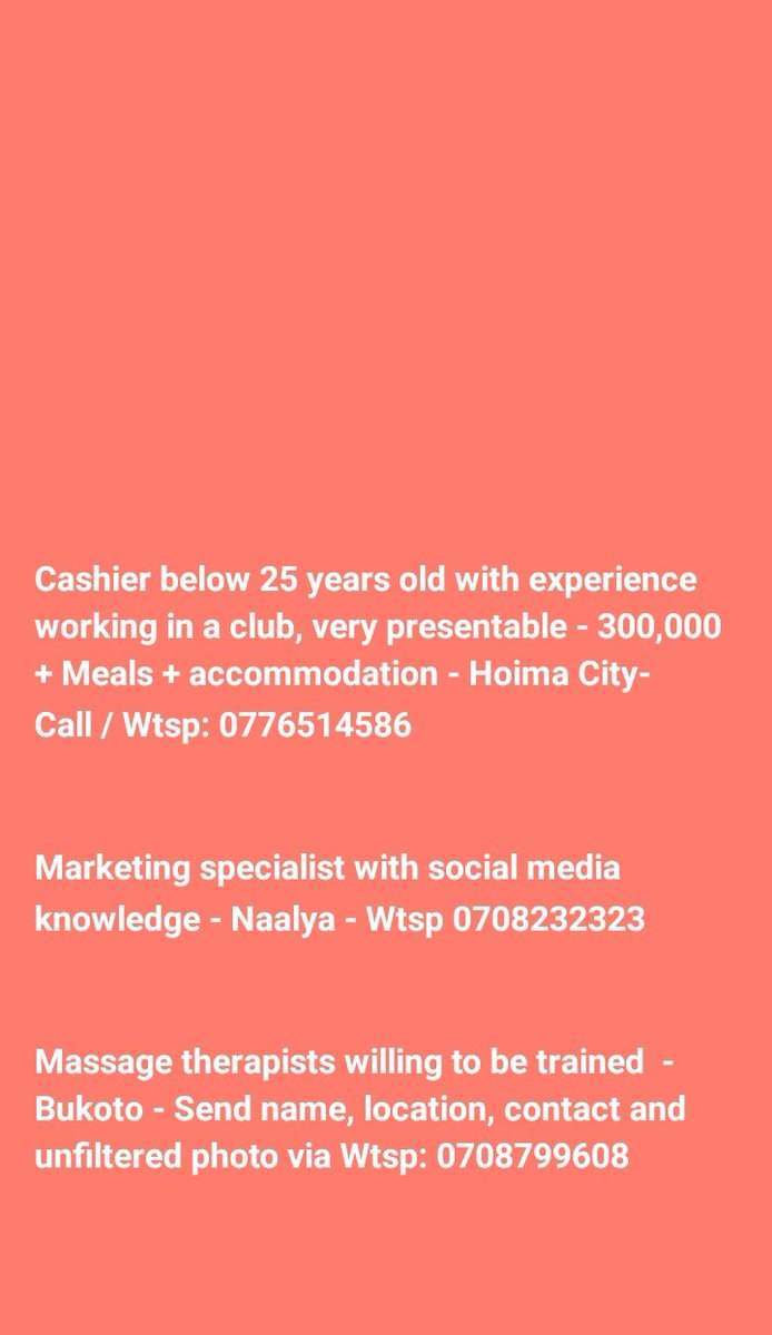 UgandaLink's tweet photo. Jobs with in Uganda 🇺🇬 https://t.co/sLXTKQhCL2