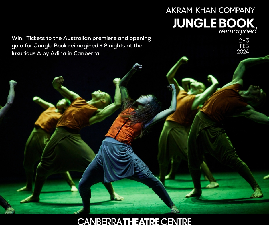 WIN! 2x nights at A by Adina Canberra from 2-4 Feb AND 2x tickets to Jungle Book reimagined, Friday 2 Feb at 7.30pm. TO ENTER: Describe your perfect Canberra weekend in 25 words or less: bit.ly/3HlyoAk Winner will be contacted Thu 25 Jan.