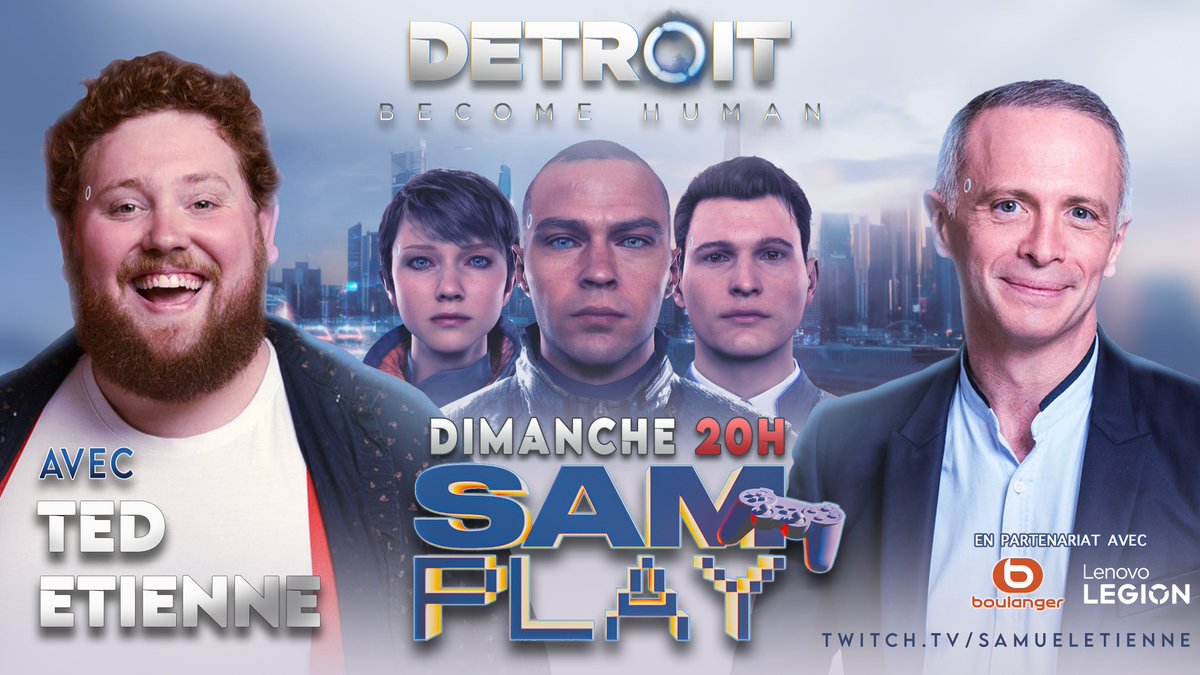 SamuelEtienne's tweet photo. Dans la famille Etienne, dimanche soir dans SAM PLAY, Ted et Samuel !
Ted me fait découvrir un nouveau jeu : l'excellent DETROIT: BECOME HUMAN #publicité https://t.co/MHS79X9hNN
