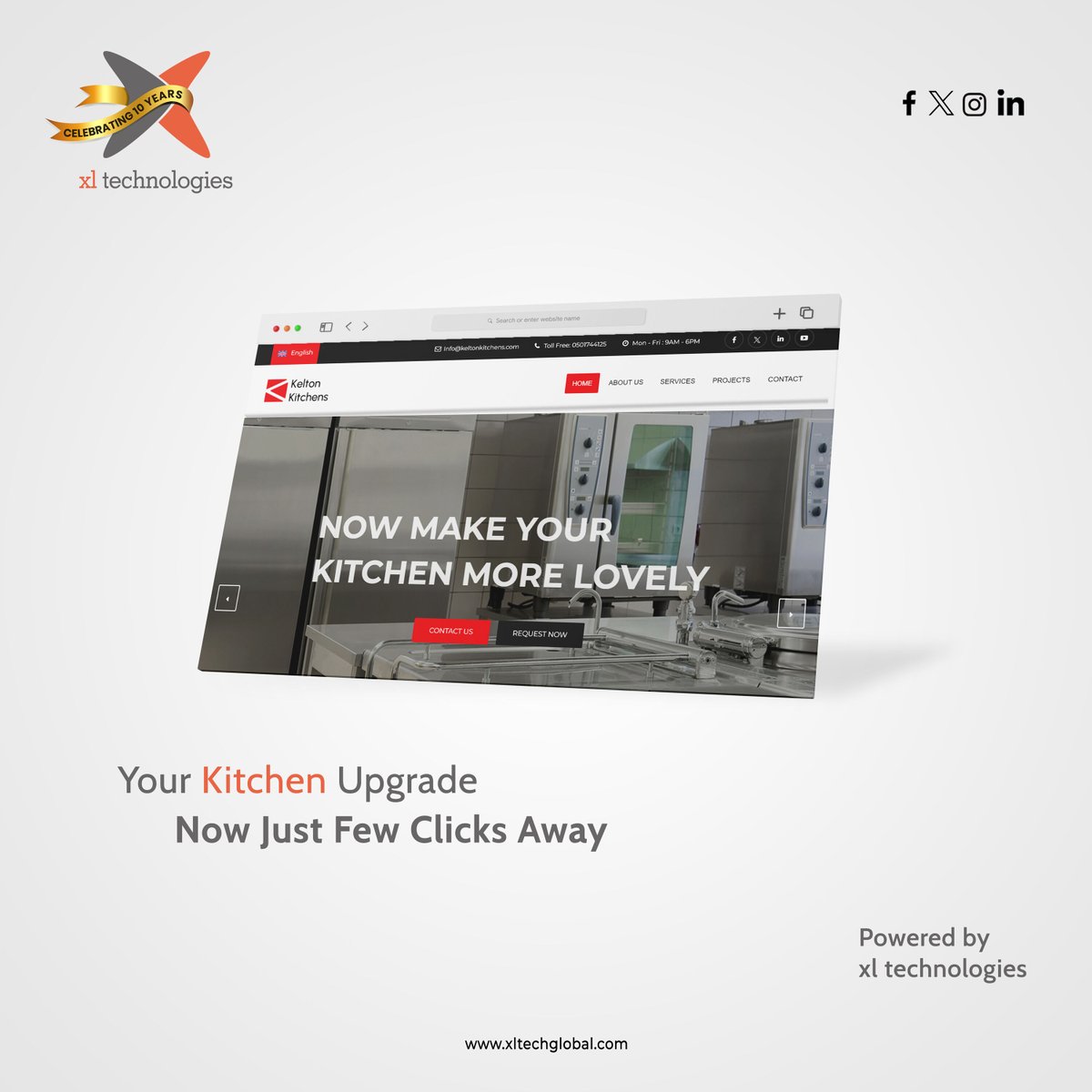 xltechgbl's tweet photo. Big news! 
Kelton Kitchens is bringing their stunning kitchen setups online today! Check out their new website designed and developed by XL Technologies.
Get inspired to upgrade your kitchen! 
.
.
.
#website #websitedevelopement #webdesign #xltechnologies https://t.co/3yCemGs0ks