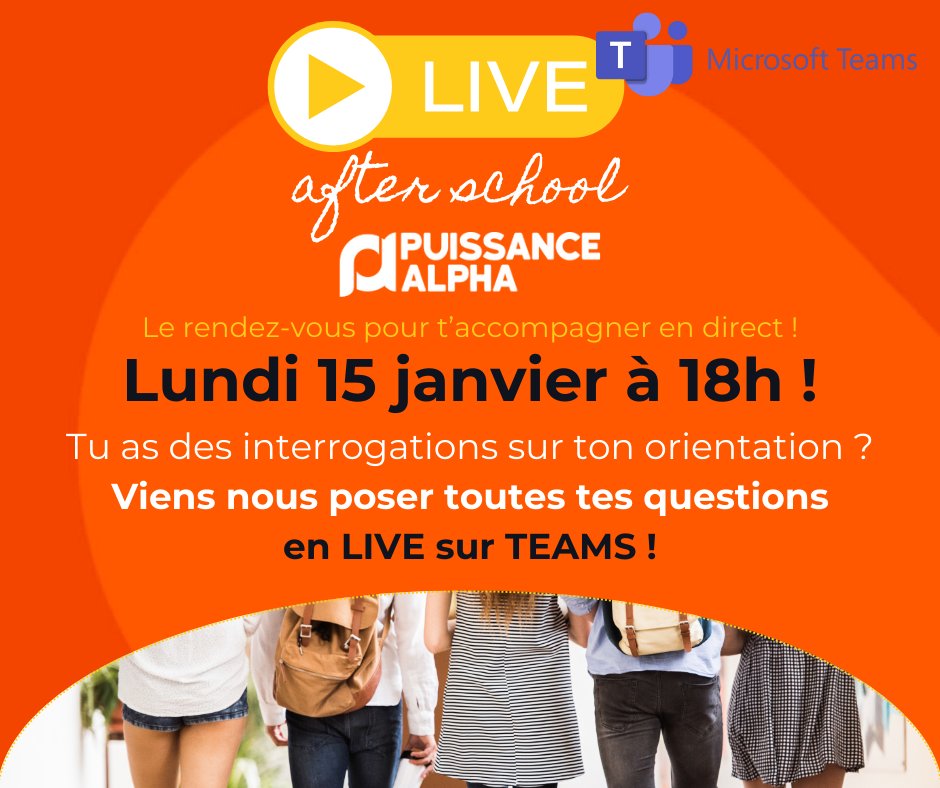 🎙️ 𝐍𝐨𝐮𝐯𝐞𝐚𝐮 𝐋𝐢𝐯𝐞 𝐏𝐮𝐢𝐬𝐬𝐚𝐧𝐜𝐞 𝐀𝐥𝐩𝐡𝐚 !  📆 𝐋𝐮𝐧𝐝𝐢 𝟏𝟓 𝐣𝐚𝐧𝐯𝐢𝐞𝐫 𝐚̀ 𝟏𝟖𝐡
🤔Ce live vous guidera pour vous préparer et vous éclairer sur votre orientation.  puissance-alpha.fr/lives/live-pui…
#QuestionsRéponses #Orientation #ÉtudesSupérieures