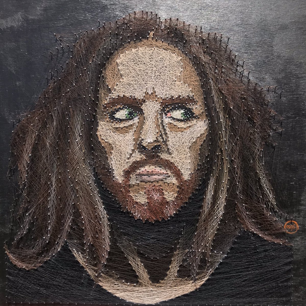 OrenjiThreads's tweet photo. The brilliant @timminchin, finished last year in October. 
Cotton thread, 60x60cm
#art #portrait https://t.co/kzWzdyQAqP