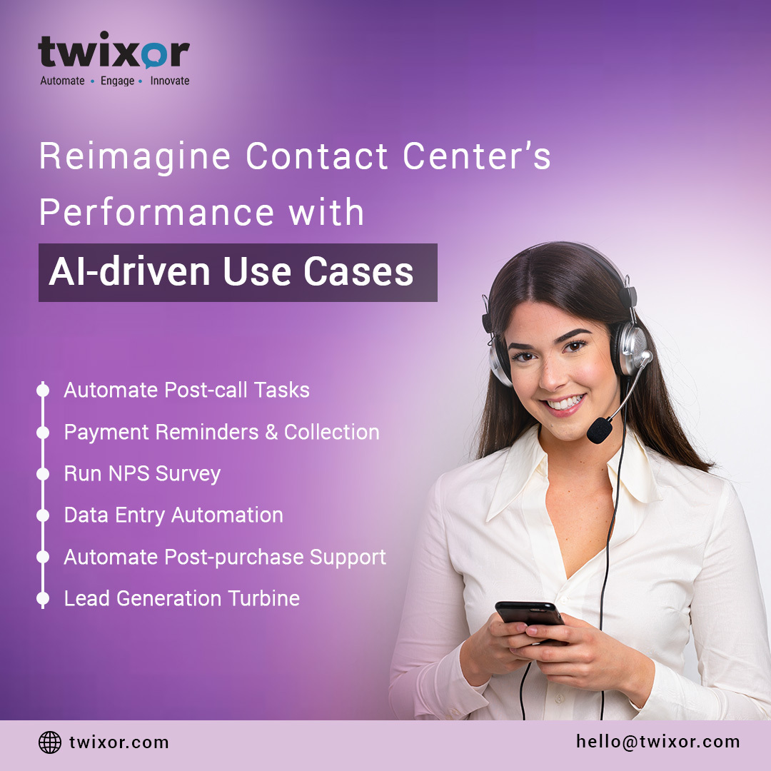 twixor_digital's tweet image. Introduce self-service digital assistants across all support mediums and reduce about 20-30% of calls received through contact centers. Schedule a demo to experience. zurl.co/taCV
 
  #ConversationalAi #contactcenter #cxautomationplatform #twixor #IVR
