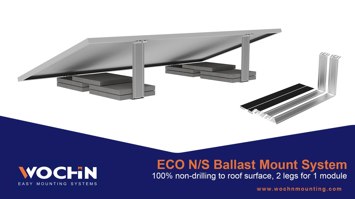 WochnEurope's tweet photo. 🔊Do you want to use little solar installation time to save the cost?As the easiest solar installation way, #WOCHN ECO Ballast mounting system is very hot for solar instllation on any flat roof and ground. If you choose it, it will help you save about 75% - 80% installation time https://t.co/6oPyRqPLuI