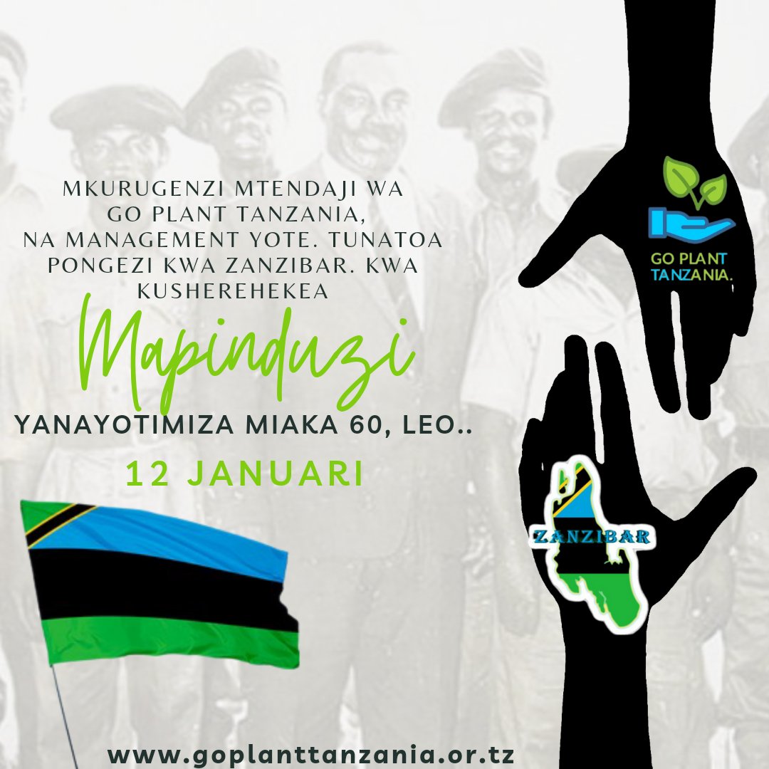 GoplantTanzania's tweet photo. "HERI YA MAPINDUZI ZANZIBAR, NA MAZINGIRA SALAMA" 🎊🎊

#HeriYaMapinduziZanzibar2024
#GoPlantTanzania 
#MazingiraYanguTanzaniaYanguNitaipendaDaima 

@ikulu
@GoplantTanzania https://t.co/JmEIYfje2j