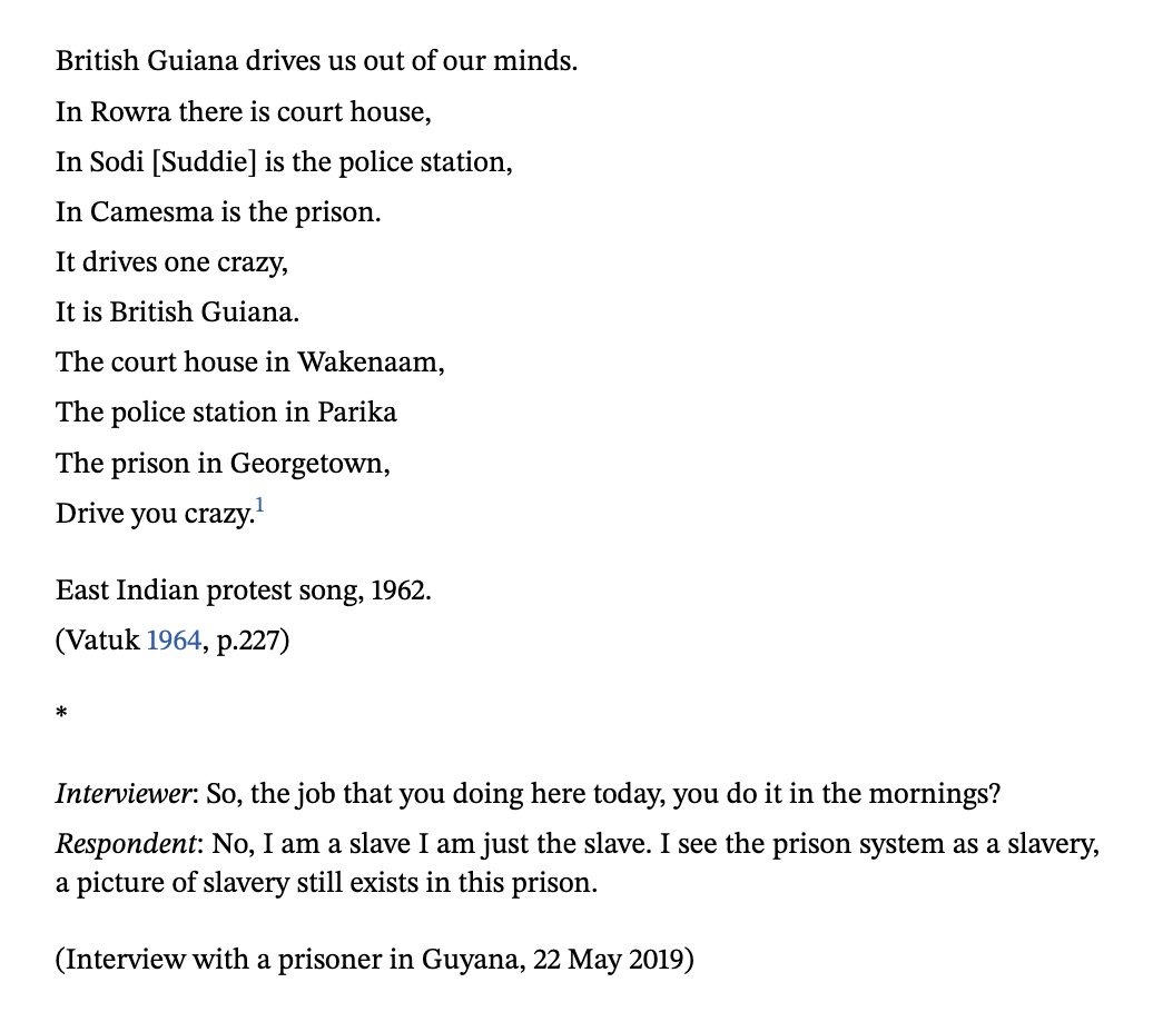 Mental health care in Guyana's jails, historically and now. Our @ESRC funded co-authored open access article is now out in @howard_journal. onlinelibrary.wiley.com/doi/10.1111/ho… @manassas17 @historyleic @LeicesterCSSAH #Guyana