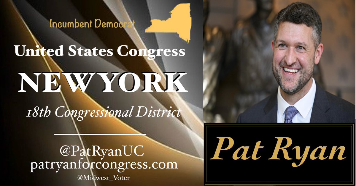 NY re-elect Democrat Pat Ryan
U.S. House #NY18 for working
families & small businesses!
Gun Safety
Healthcare
Constitution
Environment
Voting rights
Reproductive rights
Stand up to domestic
extremists!

👉 @PatRyanUC
👉 patryanforcongress.com

#DemVoice1 #OBV
#ResistanceBlue