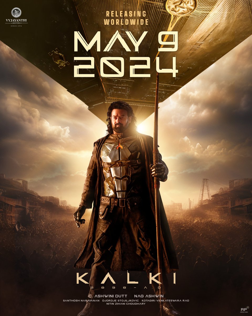 The story that ended 6000 years ago. 𝐁𝐞𝐠𝐢𝐧𝐬 𝐌𝐚𝐲 𝟗𝐭𝐡, 𝟐𝟎𝟐𝟒. The future unfolds. #Kalki2898AD @SrBachchan @ikamalhaasan #Prabhas @deepikapadukone @nagashwin7 @DishPatani @Music_Santhosh @VyjayanthiFilms @Kalki2898AD #Kalki2898ADonMay9