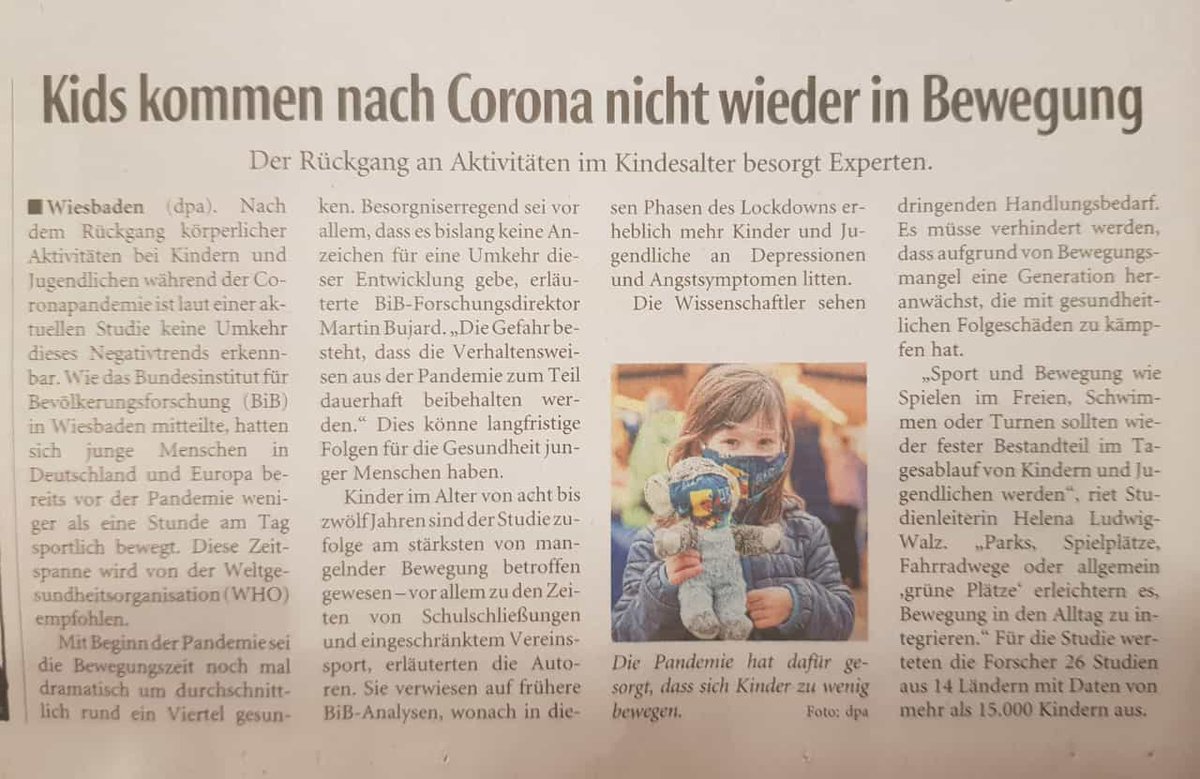 Kaum Sport. Kaum Bewegung.
Die Lockdowns wirken nach.

#Aufarbeitung