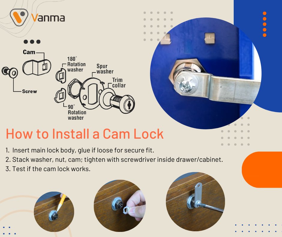 JWMGuardTour's tweet image. 🔒 Discover the secure way to install a cam lock with our step-by-step guide! Explore Vanma's advanced lock system for enhanced security and convenience. #SecurityTech #LockInstallation #SmartLock 🔗lockmanage.com/how-to-install…