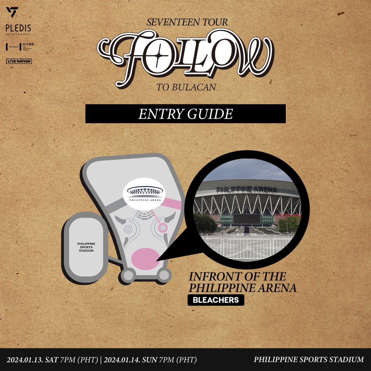 livenationph's tweet photo. Hi CARAT! Check out this step-by-step guide for queuing and entry to the Philippine Sports Stadium for SEVENTEEN TOUR ‘FOLLOW’ TO BULACAN 💎 

#SEVENTEEN #세븐틴 #SVT_TOUR_FOLLOW #FOLLOW #FOLLOW_TO_BULACAN https://t.co/7efDBED4k8