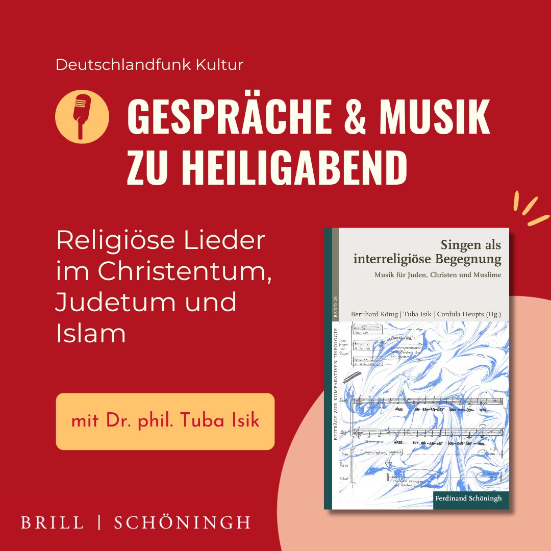 Brill | Schöningh (@fschoeningh) on Twitter photo An Heiligabend wurde im <a href="/dlfkultur/">Deutschlandfunk Kultur</a> ein Radiofeature mit unserer Autorin Tuba Isik über das #Singen als interreligiöse Begegnung gesendet: brill.ws/dlflieder
Entdecken Sie auch das von ihr mitherausgegebene Buch "Singen als interreligiöse Begegnung": brill.ws/relsing An Heiligabend wurde im <a href="/dlfkultur/">Deutschlandfunk Kultur</a> ein Radiofeature mit unserer Autorin Tuba Isik über das #Singen als interreligiöse Begegnung gesendet: brill.ws/dlflieder
Entdecken Sie auch das von ihr mitherausgegebene Buch "Singen als interreligiöse Begegnung": brill.ws/relsing