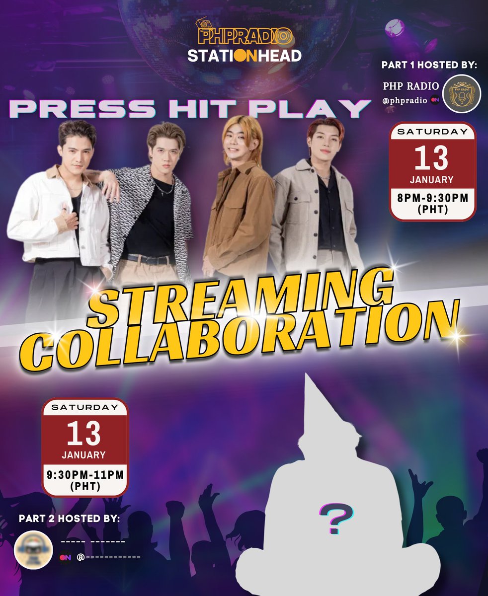 PHPRadio_'s tweet photo. [🎧STREAMING COLLABORATION🎶]

A BRAND NEW streaming collab is happening tomorrow! SAAN? Sa Stationhead! 😉

Fanclub Artist Hint:
R&amp;B singer who's ready to share his music with the world through his child-like view on life.

Stay tuned! 💛

#PHPRadio
#Press_Hit_Play @PressHitPlay https://t.co/K4t8j1QgyI