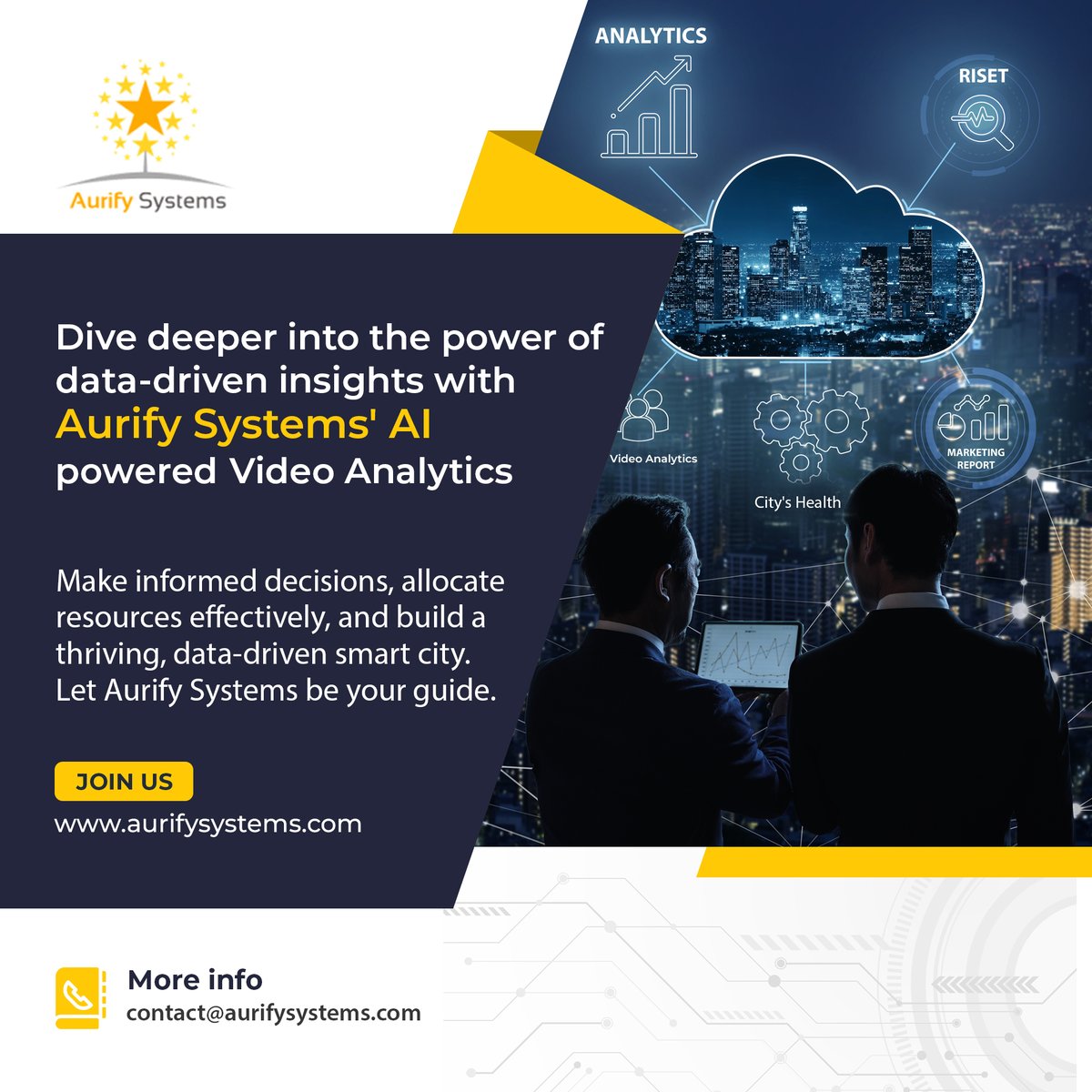 AurifySystems's tweet image. Our comprehensive dashboards give you a clear picture of your city&apos;s health.

Visit aurifysystems.com to learn more about customized AI solutions for your business.

#AI #VisionAnalytics #MiddleEast #videoanalytics #corporate #organization #security #AISolutions #business