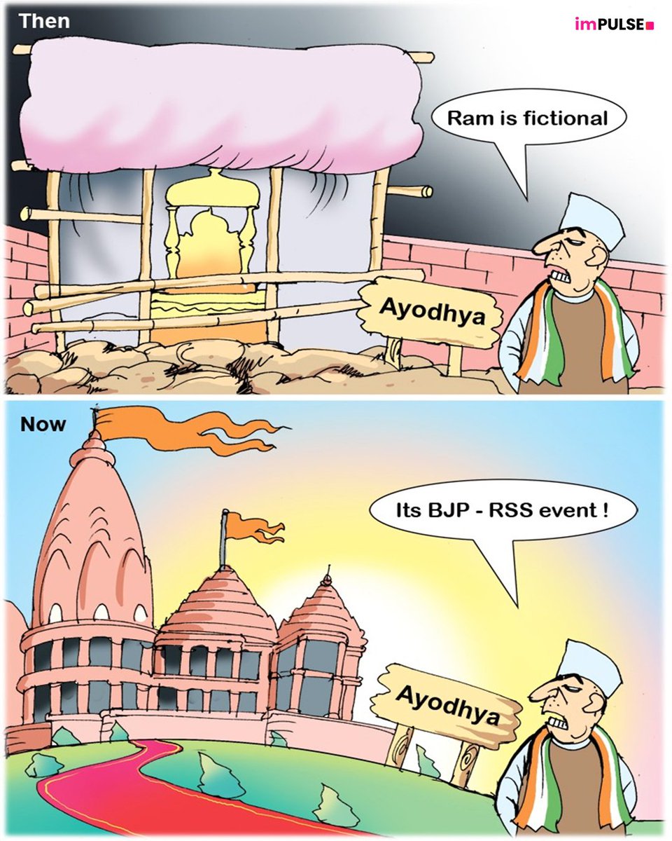 ThePulseIndia's tweet photo. Changing face of appeasement politics?
#Impulse #Satire #PoliticalToons #Politics #Congress #ShriRam #Ram #Ayodhya #ThePulse #ThePulseIndia #DeshKiPulse https://t.co/cMgexK8Qqu