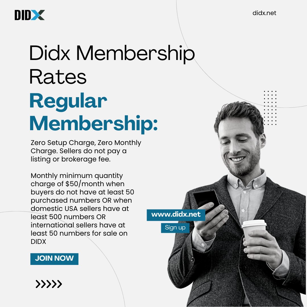 DIDX Regular Membership: Zero setup, zero monthly fees, connecting you effortlessly.

Signup Now
didx.net

#Didx #Voip #Telecom #DIDNumbers