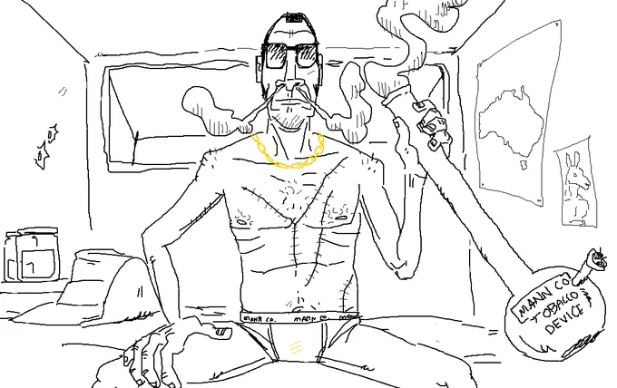 ko-fi request: "TF2 sniper smoking weed. U have full creative control. Uglier the better tho thankyou"