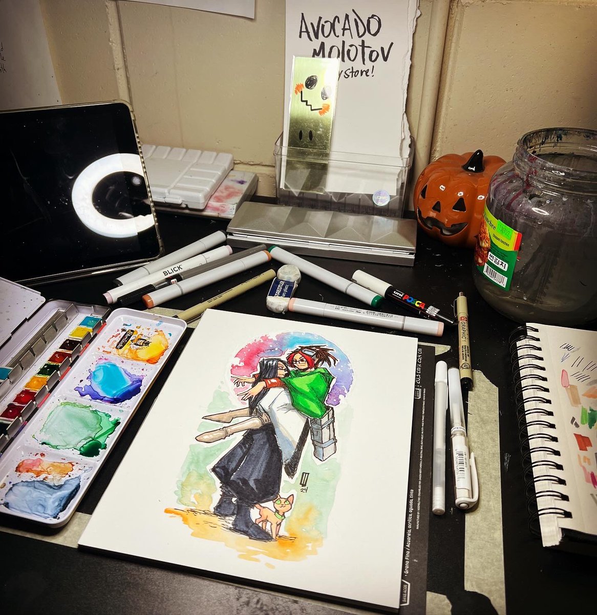 Stuff from livestream today! 
#watercolor #copic #artisonx
